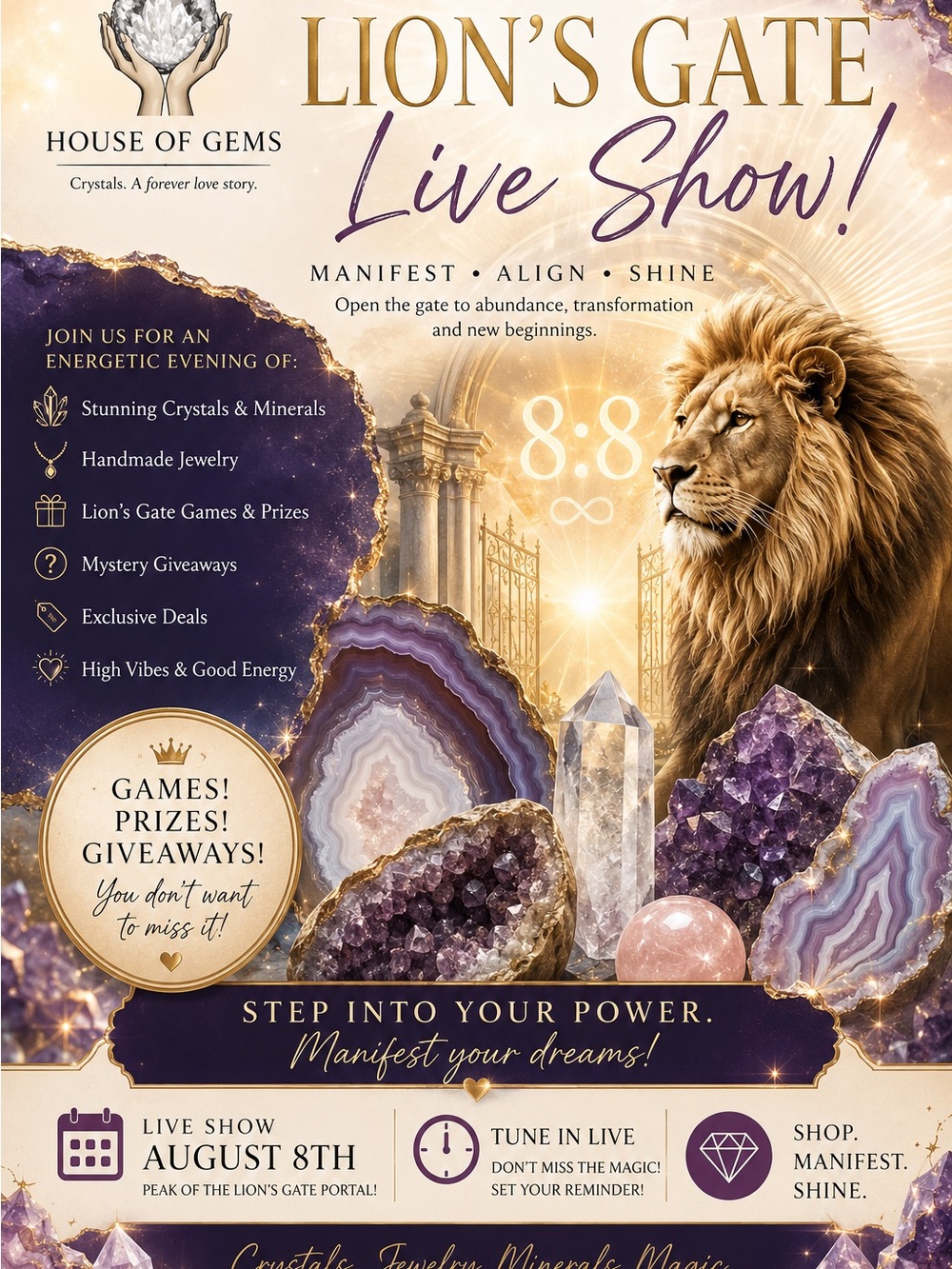 Lion's Gate Live Show 8/8 ♾️ Live Show Listing